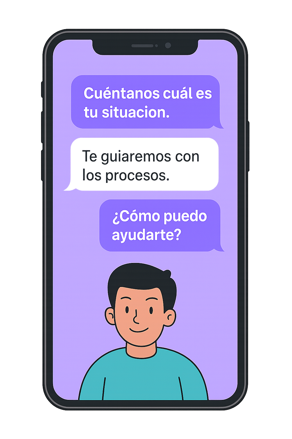 Ejemplo de chat legal en tu móvil