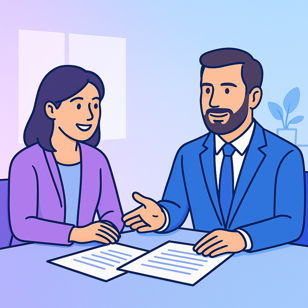 Ilustración de asesoría jurídica digital